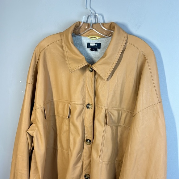 Anthropologie Maeve Vegan Leather Oversized Shirt Jacket Size 2X - Picture 5 of 16